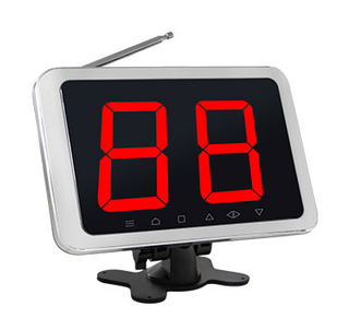 Wireless calling system digital number display receiver with 1 called number in 2 digits