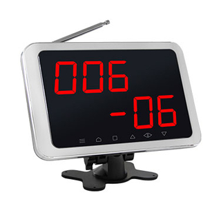 Wireless calling system digital number display pager receiver with 1 called number in 3 digits