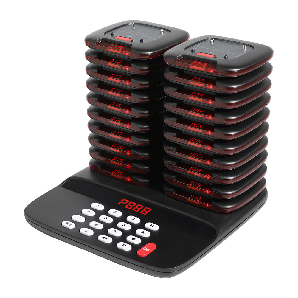 Wireless Restaurant Pager 20 Queue Paging System Calling System for Coffee Cafe Dessert Shop Food Truck Court