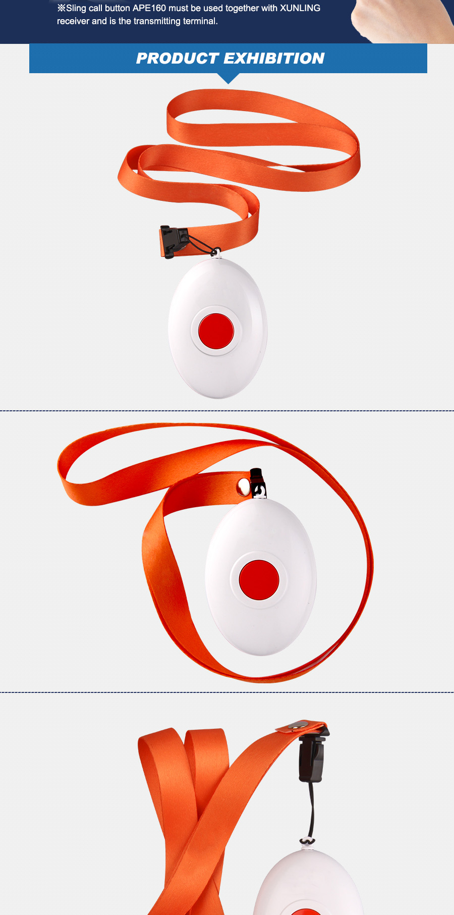 Wireless caregiver buzzer system emergencey call bell for household hospital nursing home the