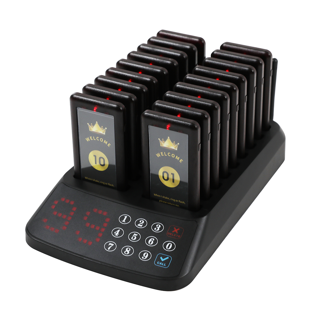 Wireless restaurant paging system custom queue calling pager 1 + 18