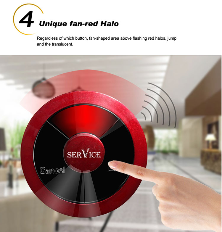 Wireless restaurant table buzzer system call button buzzer for