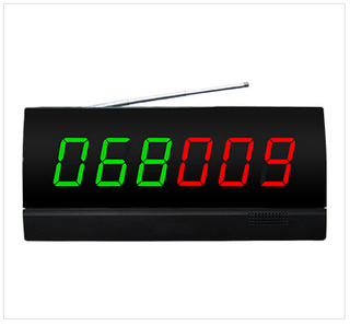Wireless calling system number display panel screen monitor with 2 called numbers in 6 digits